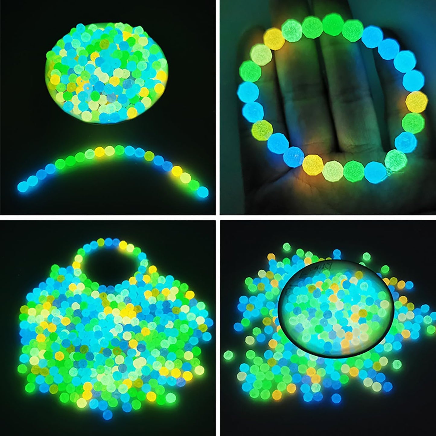 UV beads changing colour in sunlight