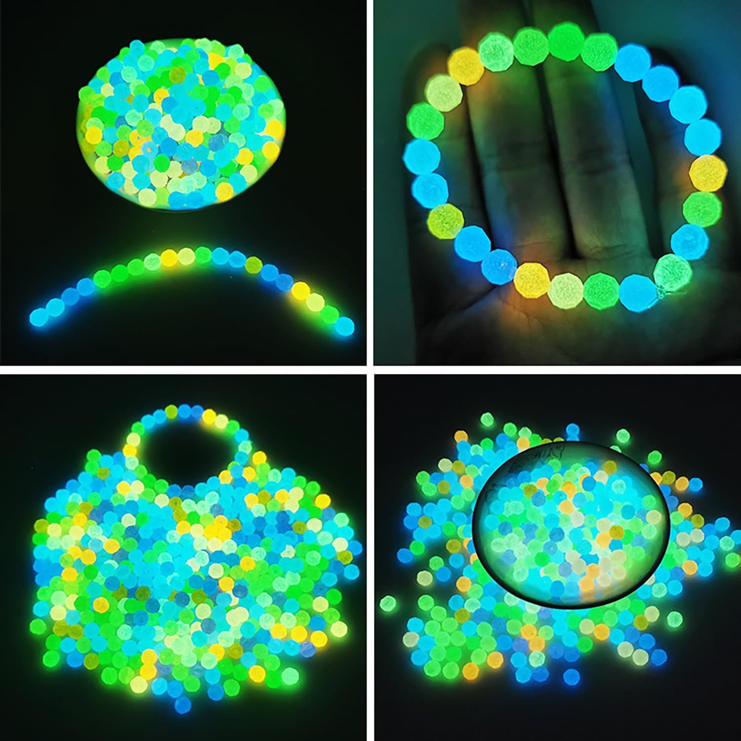 UV beads changing colour in sunlight